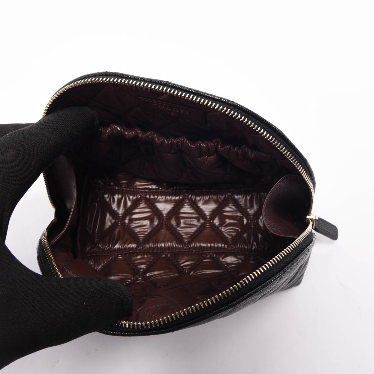 Chanel Black Caviar CC Cosmetic Case