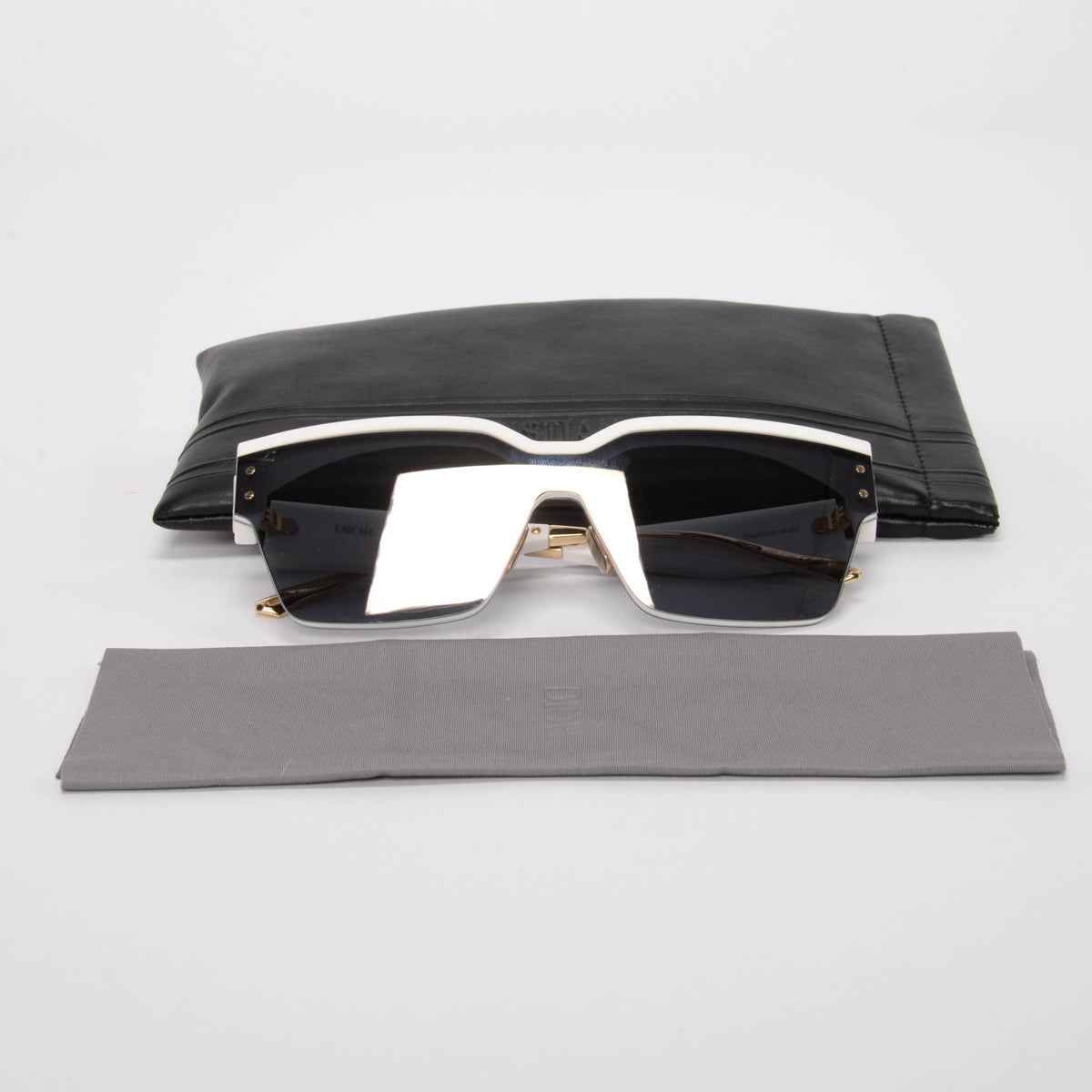 Dior White DiorClub Square Shield Sunglasses