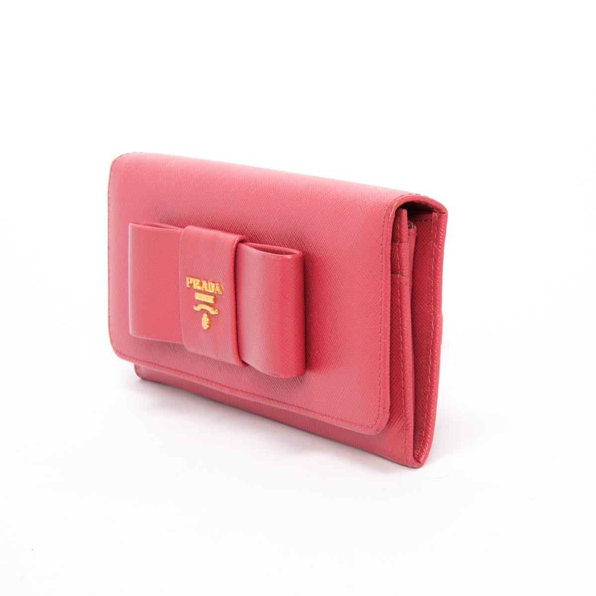 Prada Peony Saffiano Bow Wallet
