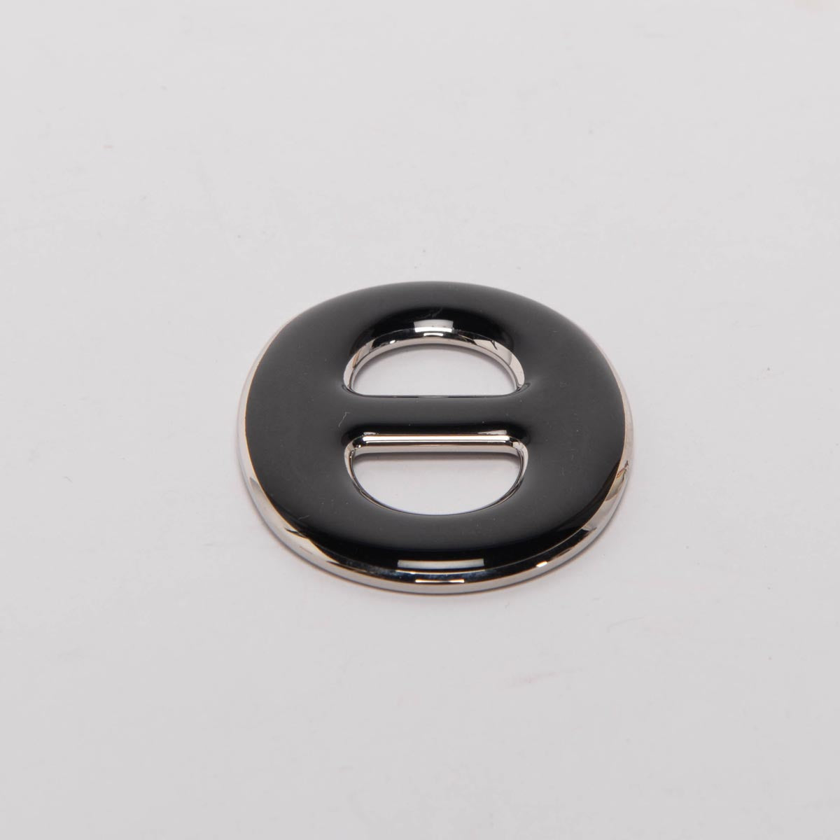 Hermes Black & Silver Enamel Chaine d'Ancre Scarf Ring