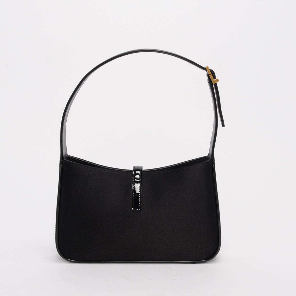 Saint Laurent Black Satin & Patent Le 5 A 7 Bag