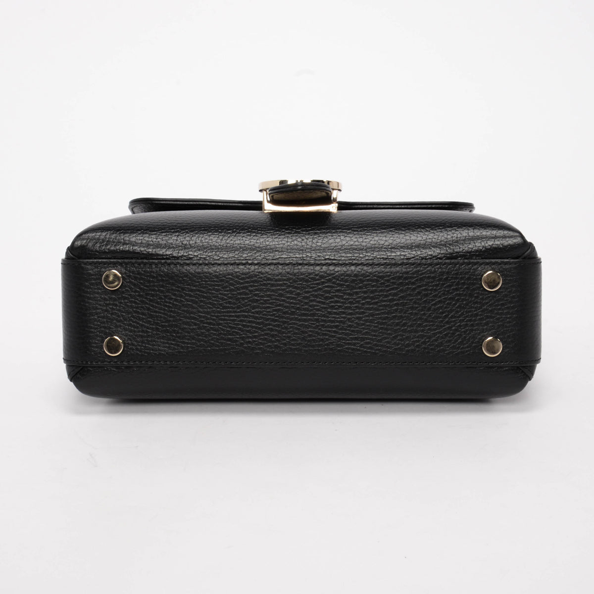Gucci Black Dollar Calfskin Interlocking G Top Handle Bag