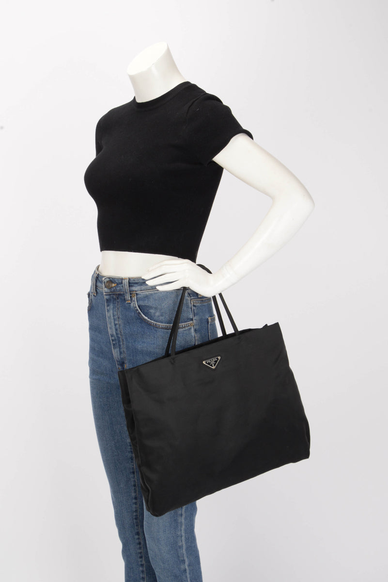 Prada Black Nylon City Tote
