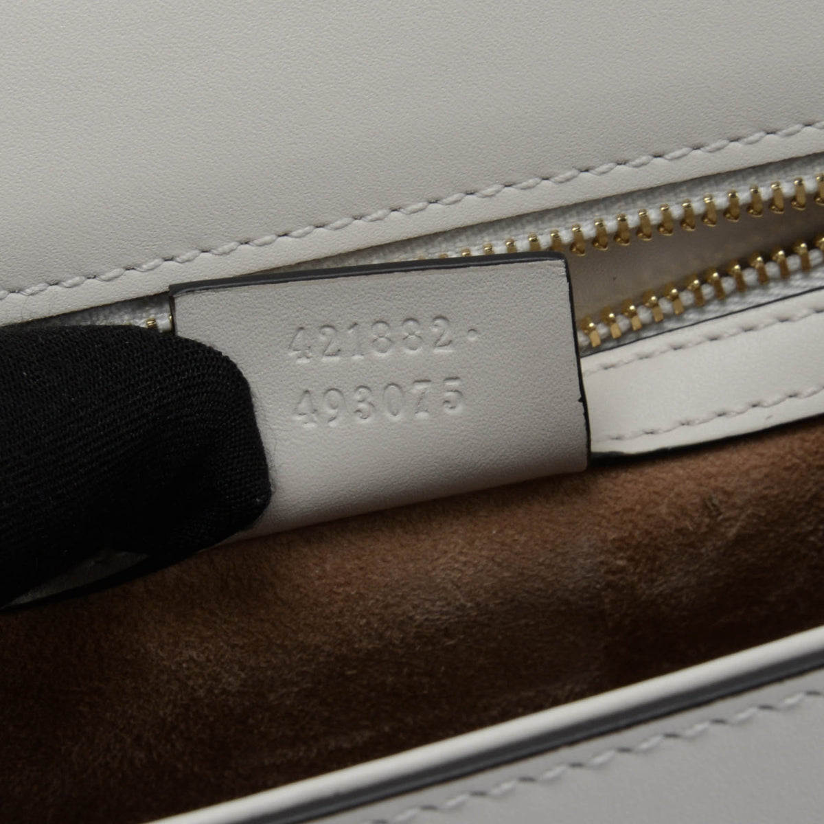 Gucci White Calfskin Small Sylvie Shoulder Bag