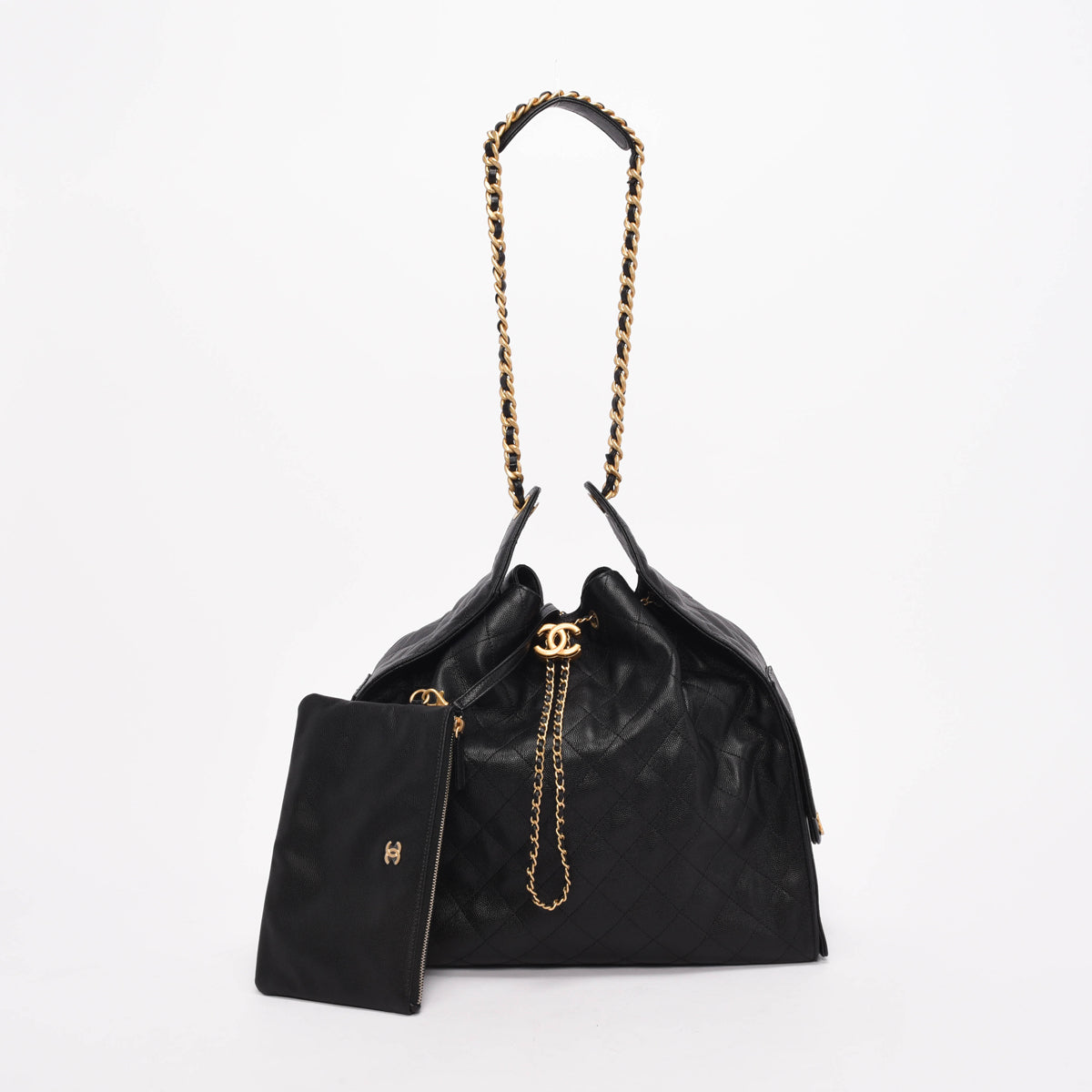 Chanel Black Caviar Large 25 Hobo Bag