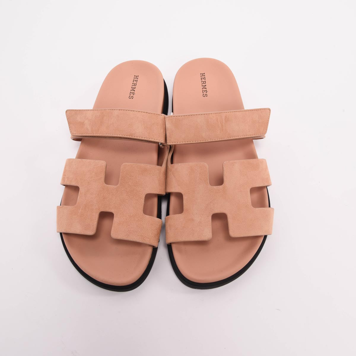 Hermes Nude Suede Chypre Sandals 41
