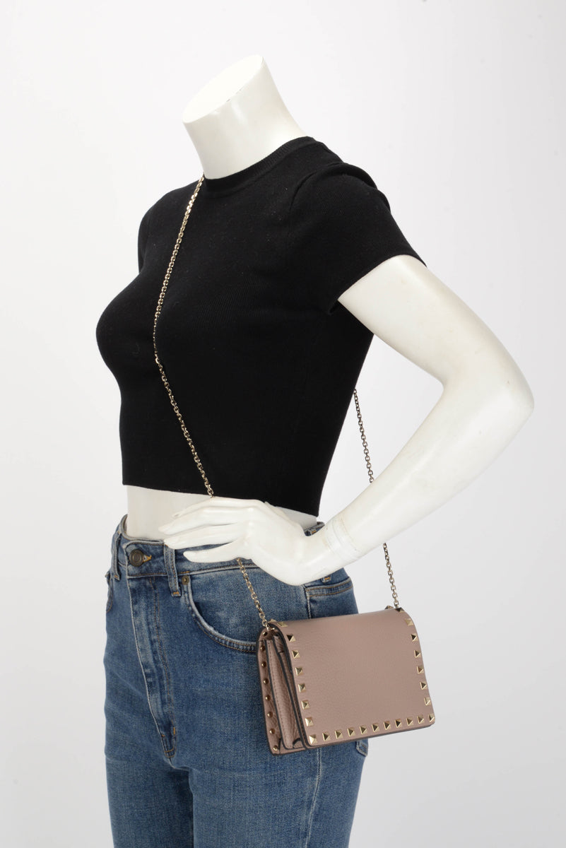 Valentino Poudre Grained Calfskin Rockstud Mini Bag