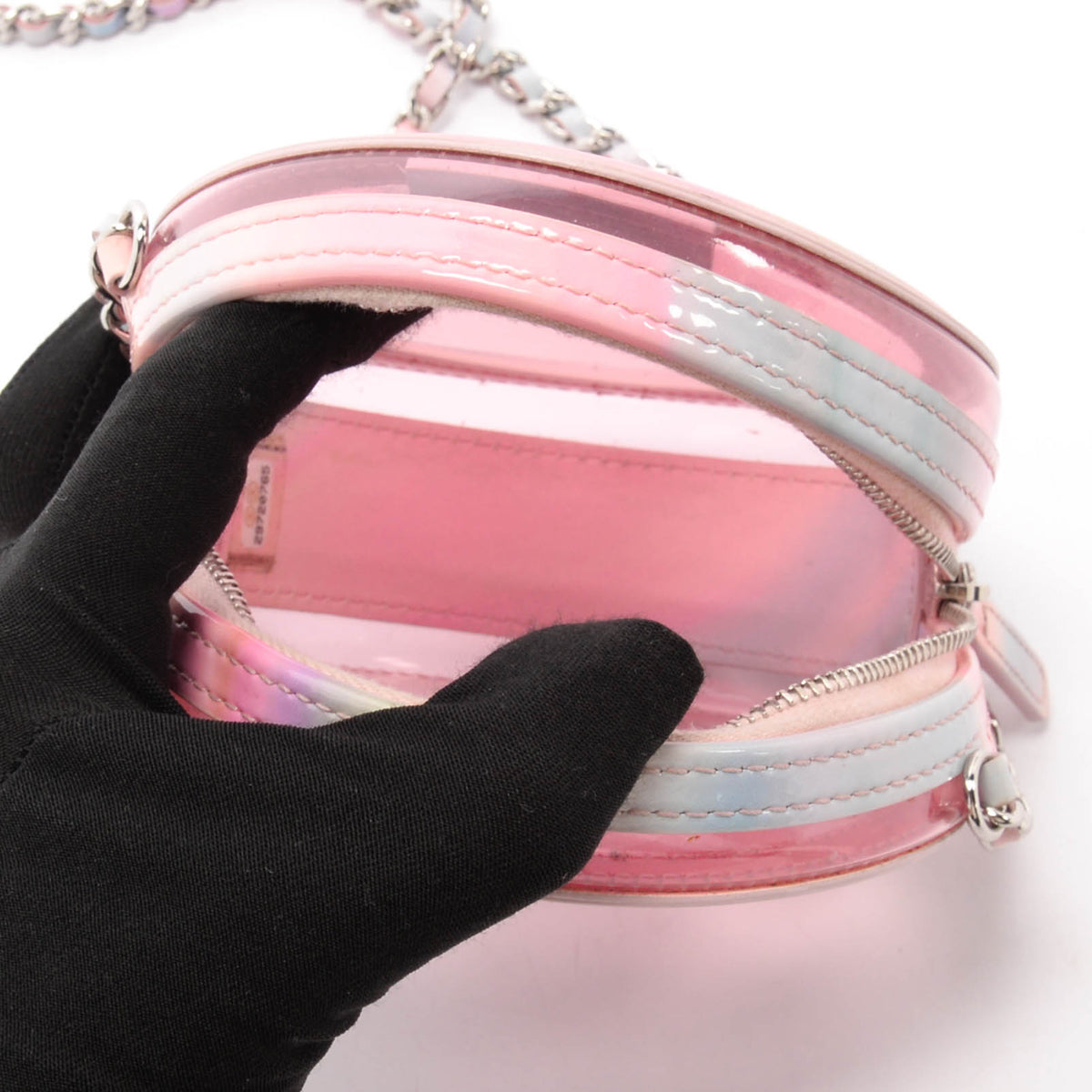 Chanel Pink PVC Filigree Round CC Bag