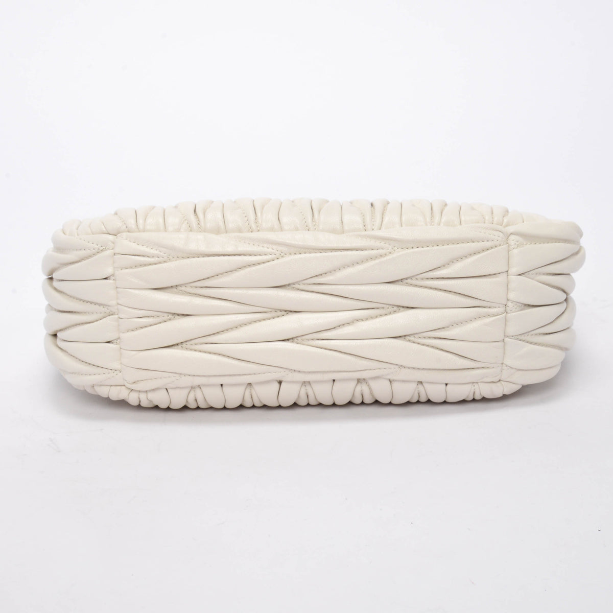 Miu Miu White Nappa Matelasse Medium Wander Bag