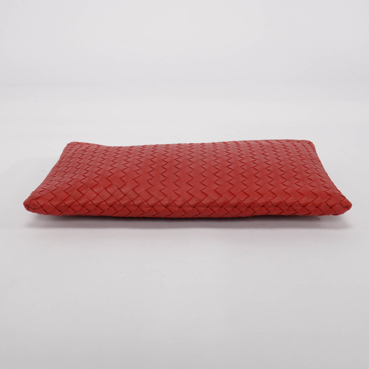 Bottega Veneta Red Intrecciato Zip Pouch