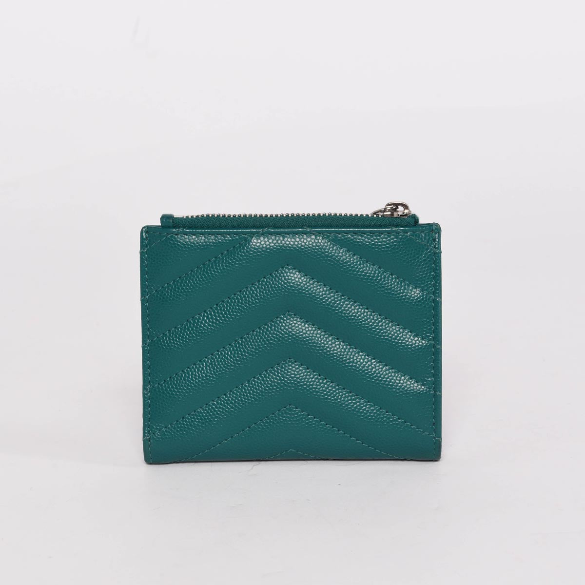 Saint Laurent Green Matelasse Cassandre Fragments Bi-Fold Wallet