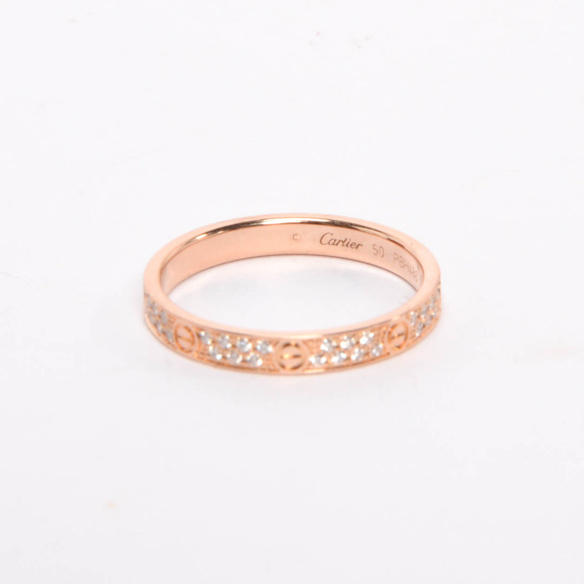 Cartier Rose Gold & Pave Diamond Mini Model Love Ring