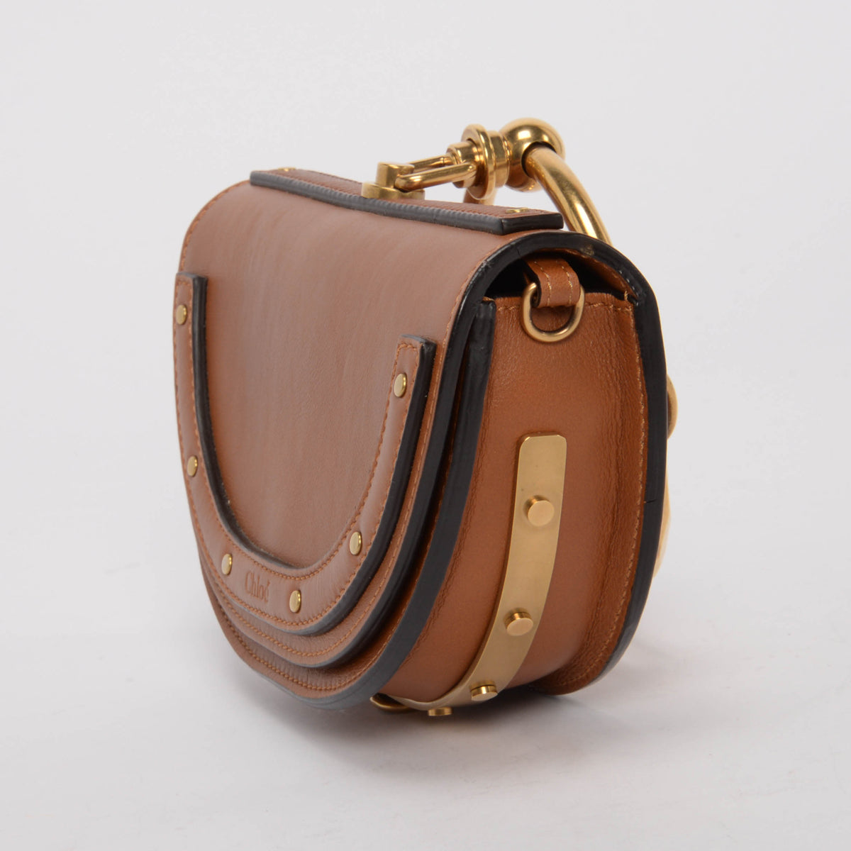 Chloe Tan Calfskin Nile Minaudiere Bracelet Bag