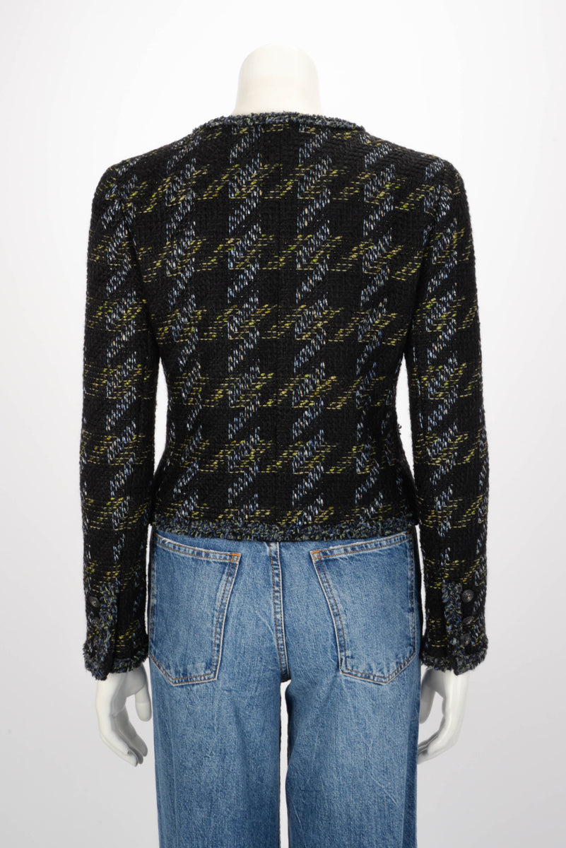 Chanel Black Tweed Four Pocket Zip Jacket FR 38