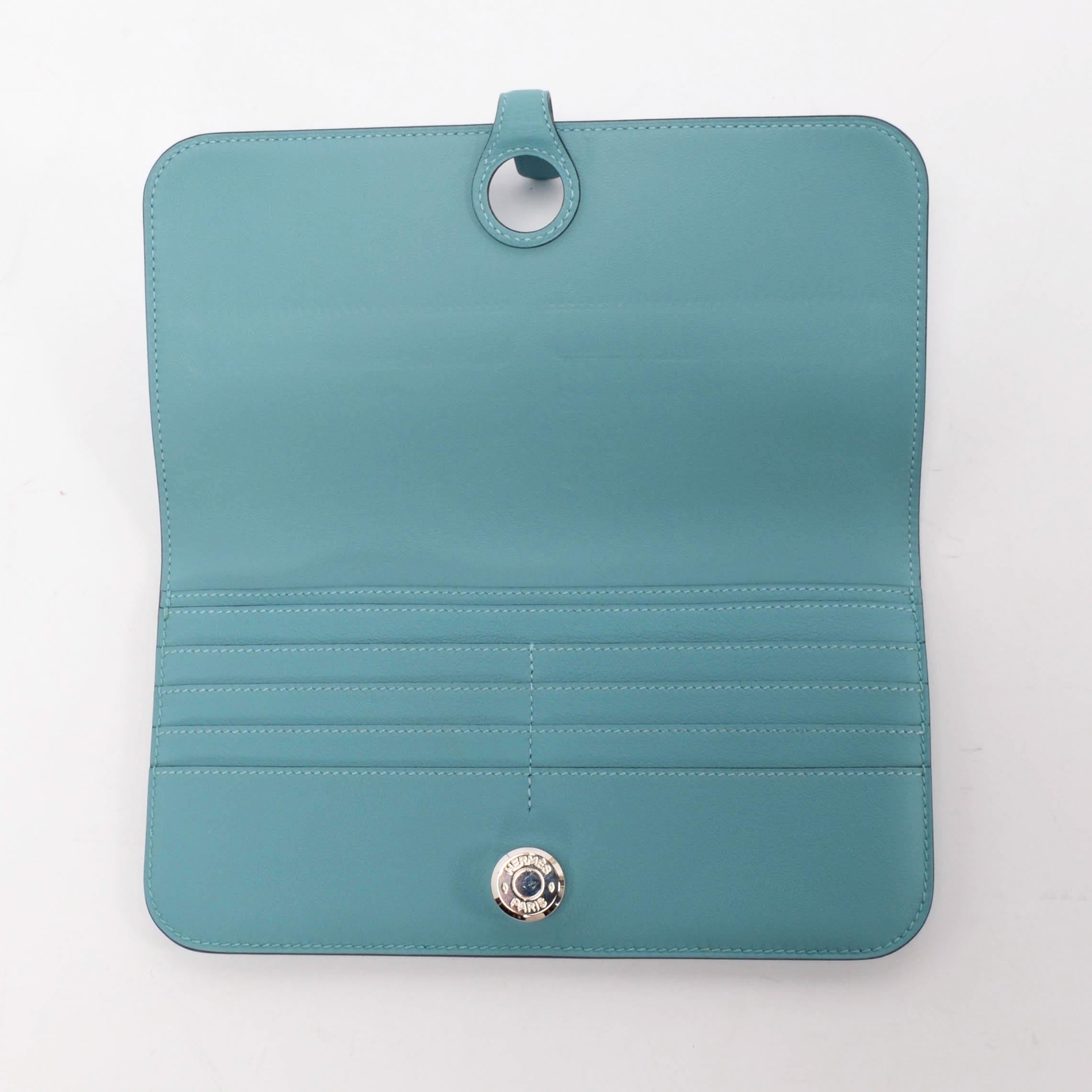Hermes Blue Swift Dogon Recto Verso Wallet