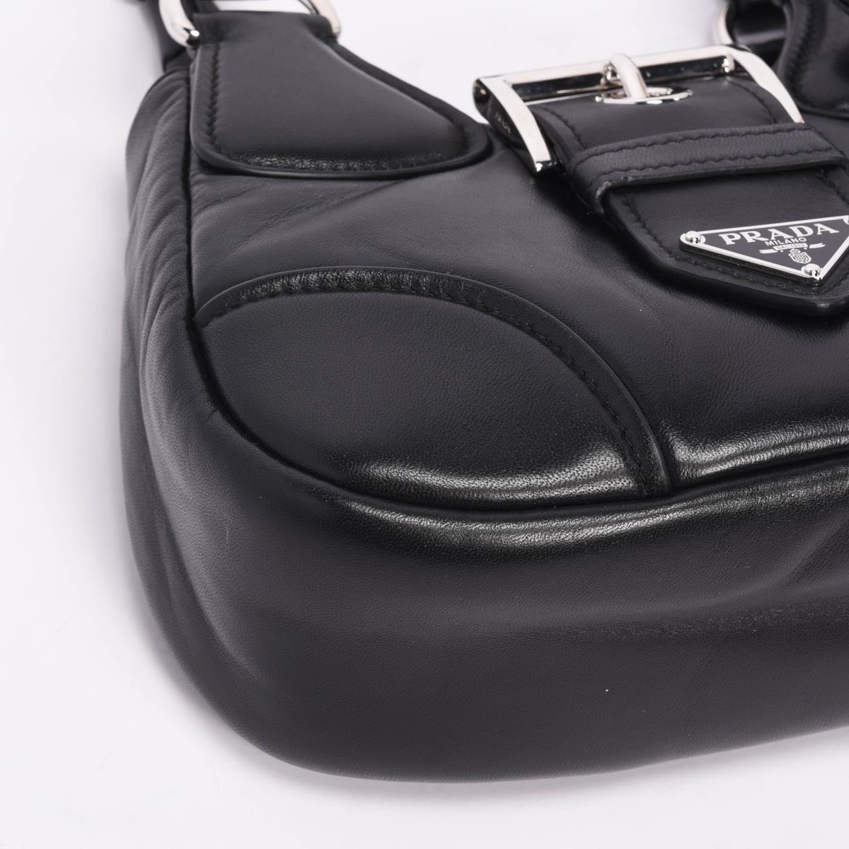 Prada Black Nappa Soft Moon Mini Bag