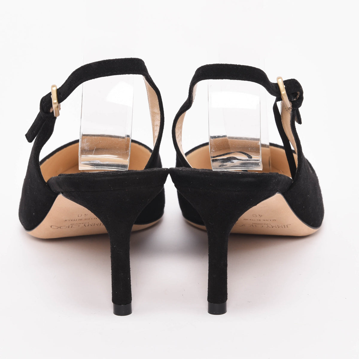 Jimmy Choo Black Suede Erin Slingback Pumps 40