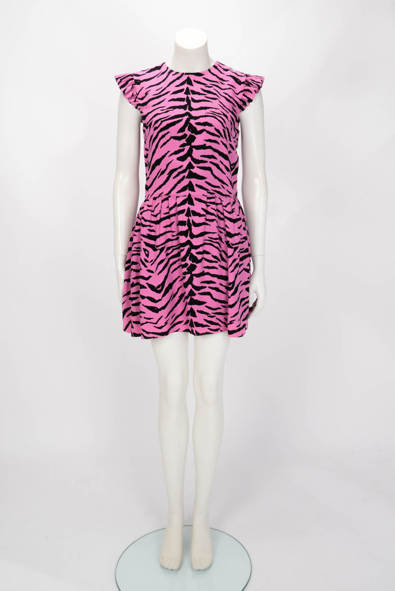 Saint Laurent Pink Zebra Print Dress FR 38