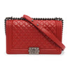 Chanel Red Quilted Calfskin New Medium Boy Bag - Blue Spinach