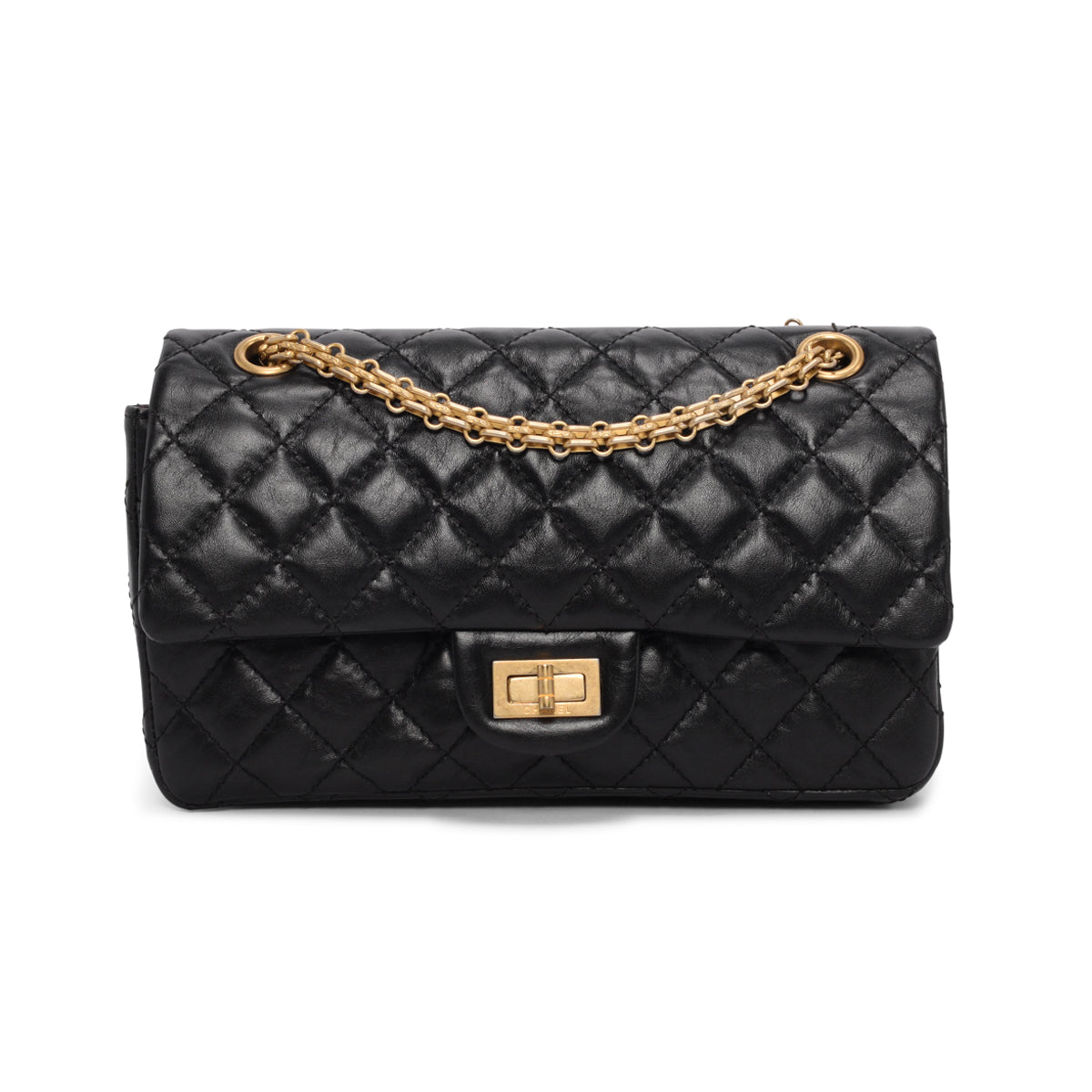 Chanel Black Distressed Calfskin Reissue 225 Bag