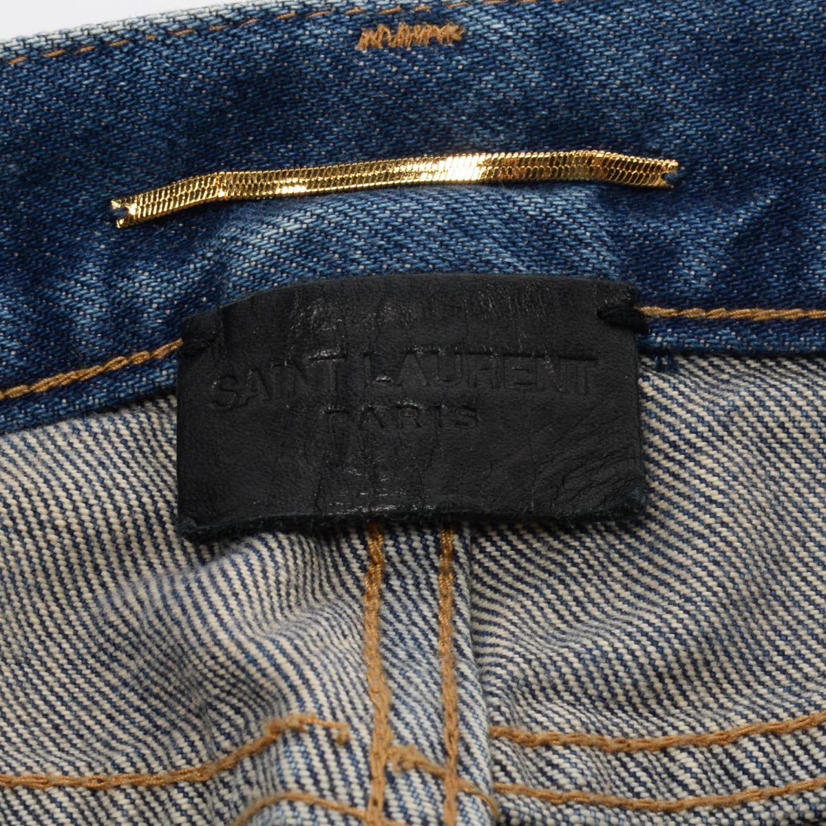 Saint Laurent Indigo Distressed Denim Cut Off Shorts 25
