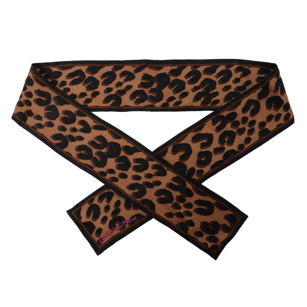 Louis Vuitton x Stephen Sprouse Brown Silk Leopard Print Bandeau