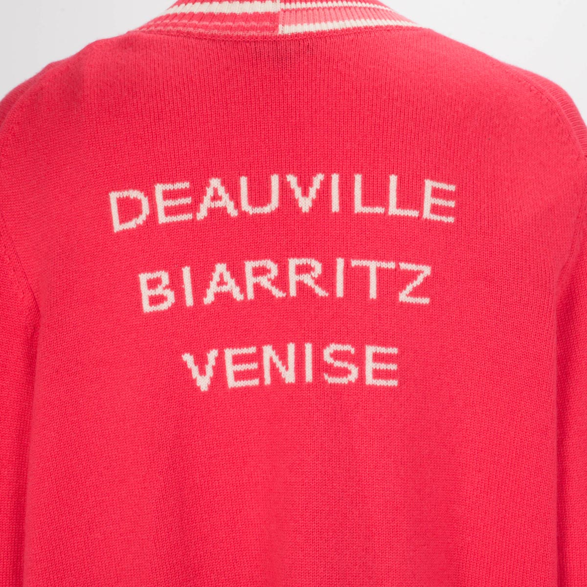 Chanel Pink Cashmere Deauville Biarritz Venise Cardigan FR 50