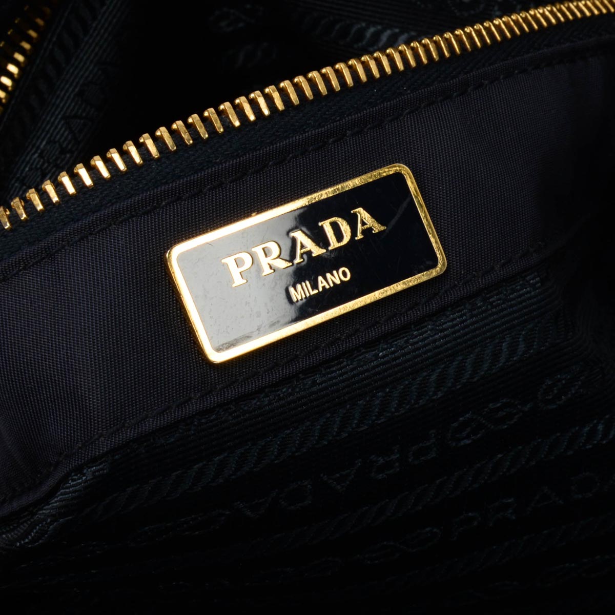 Prada Navy Re-Nylon Embroidered Logo Tote