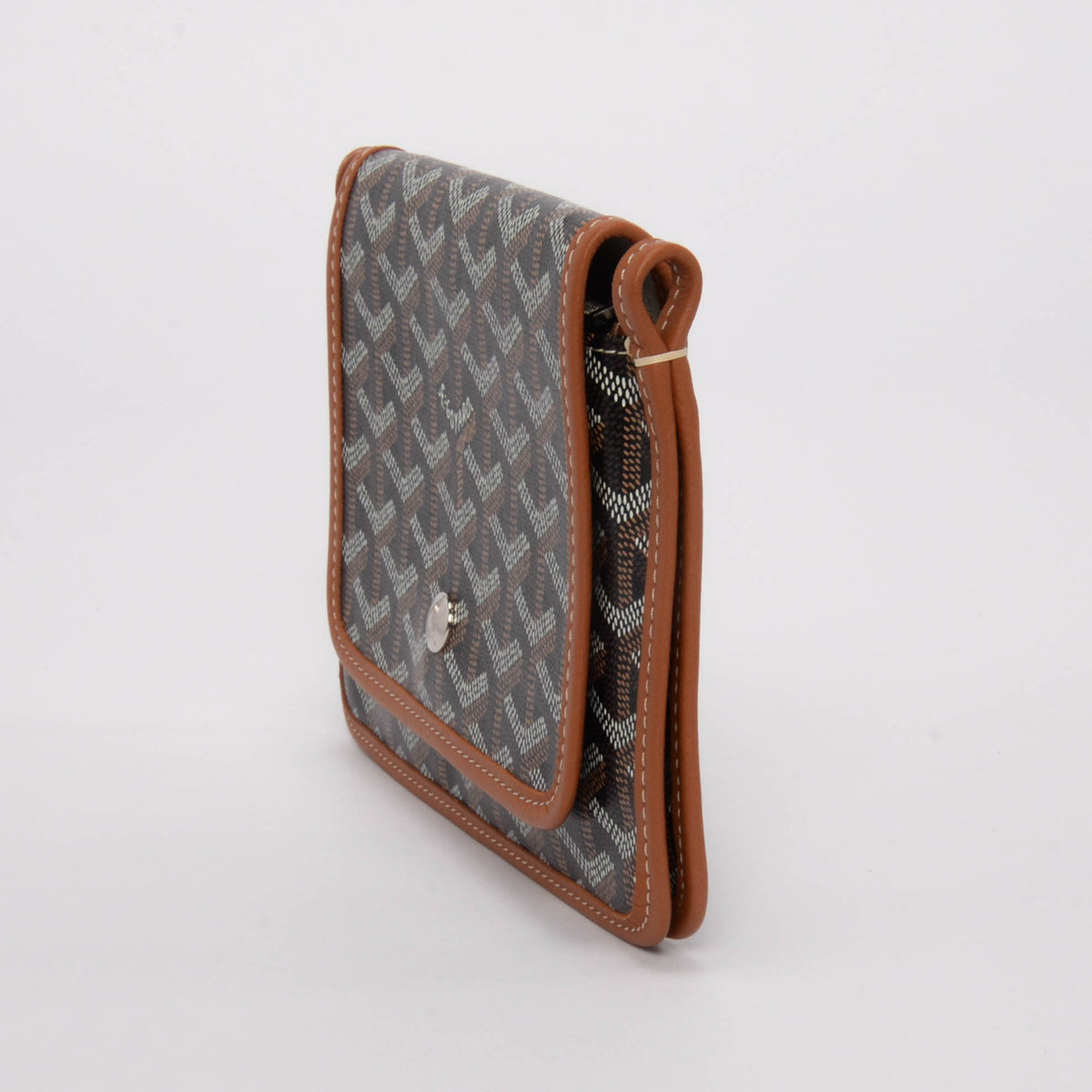 Goyard Black & Tan Goyardine Plumet Pocket Wallet Mini Bag