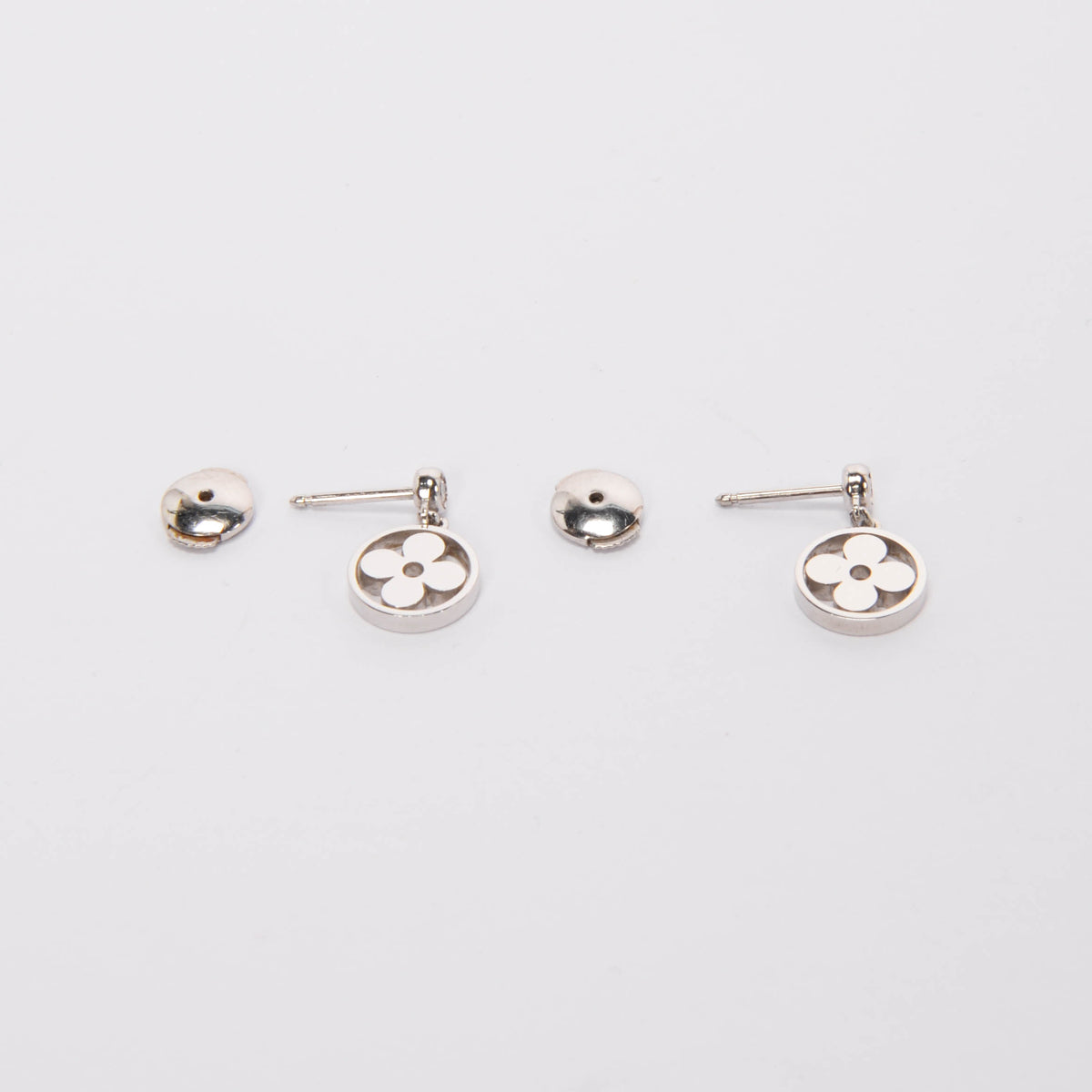Louis Vuitton 18k White Gold & Diamond Idylle Blossom Ear Studs