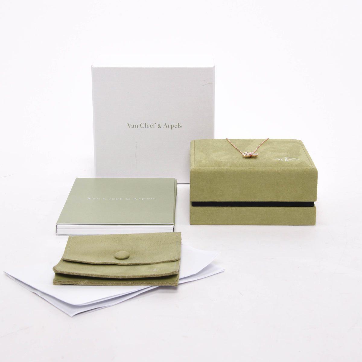 Van Cleef & Arpels Rose Gold & Sapphire Small Model Frivole Necklace