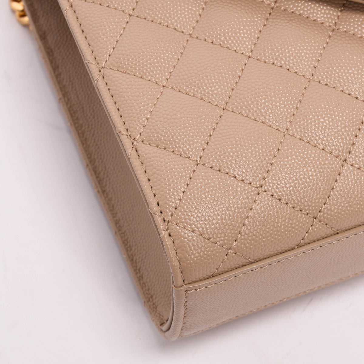 Saint Laurent Beige Grain de Poudre Mix Matelasse Medium Envelope Bag