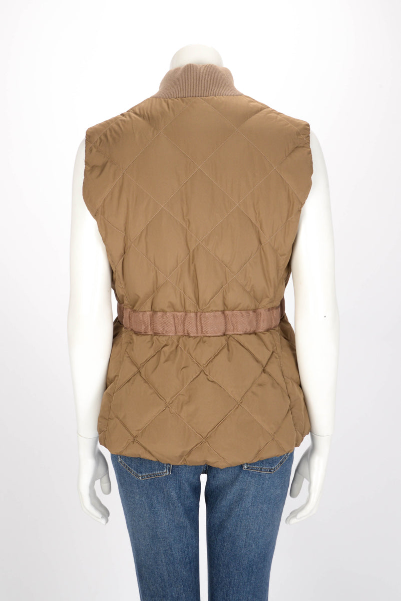 Hermes Khaki La Promenade du Matin Reversible Puffer Vest FR 40