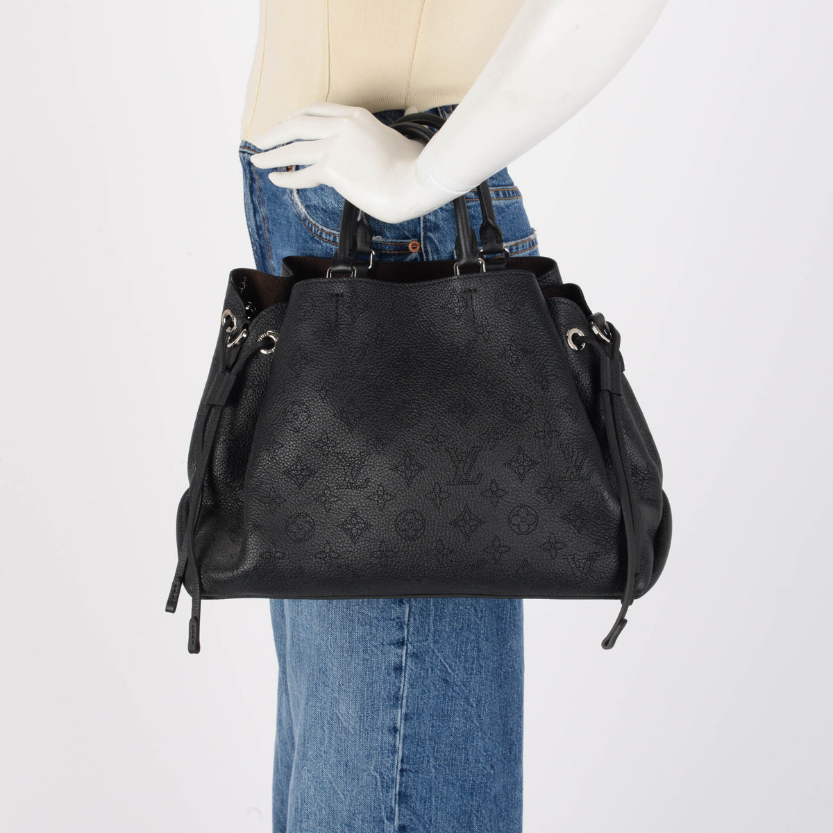 Louis Vuitton Black Mahina Calfskin Bella Tote