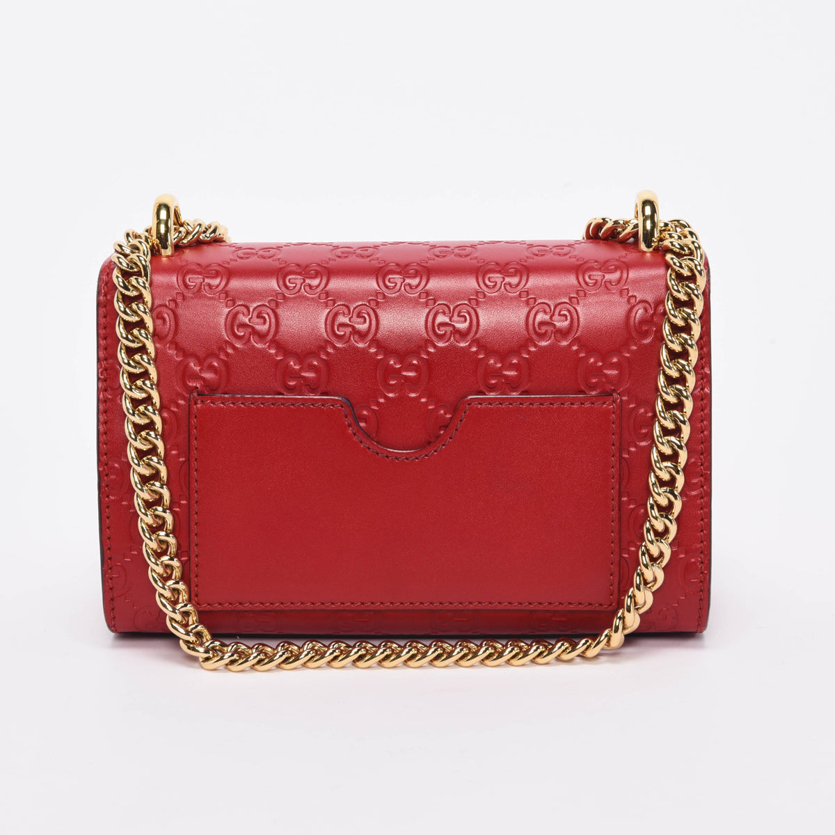 Gucci Red Guccissima Small Padlock Bag