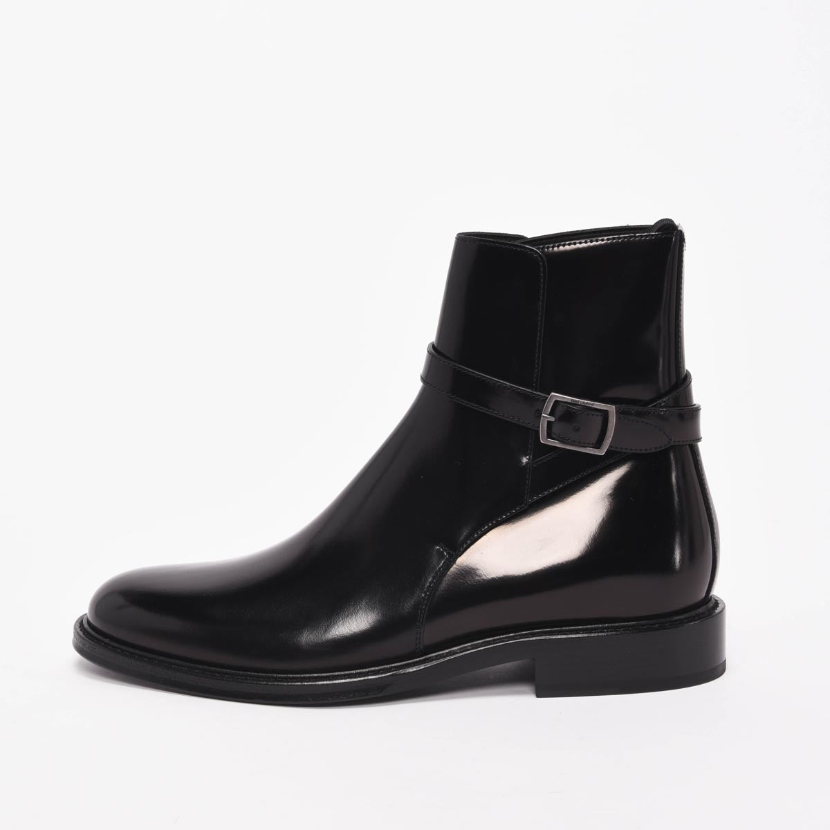 Saint Laurent Black Hi-Shine Army Ankle Boots 39