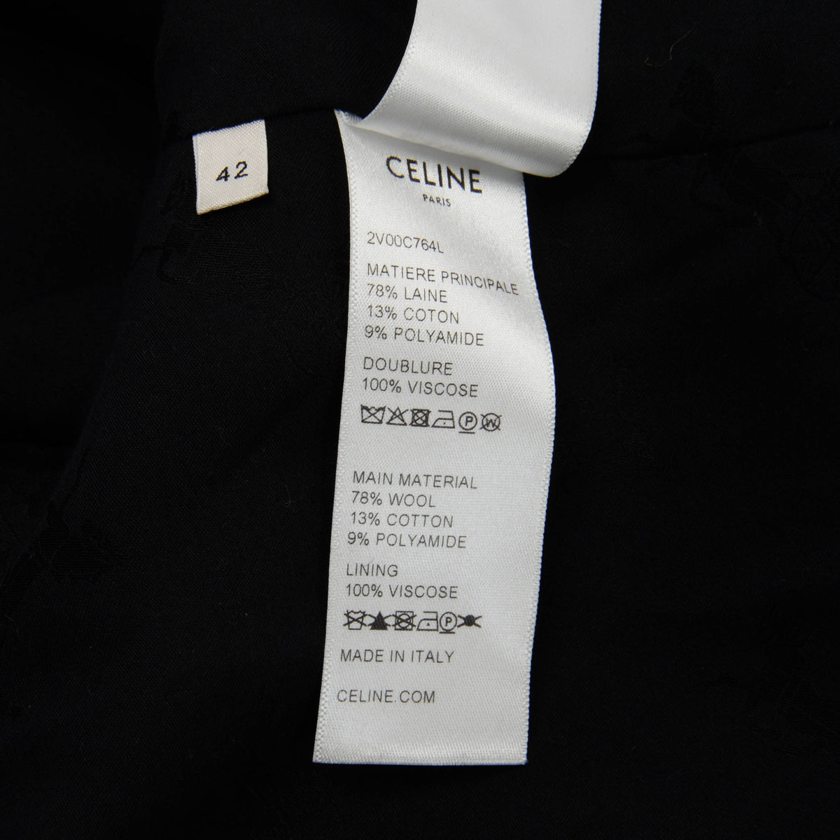 Celine Black Boucle Tweed Chasseur Jacket FR 42