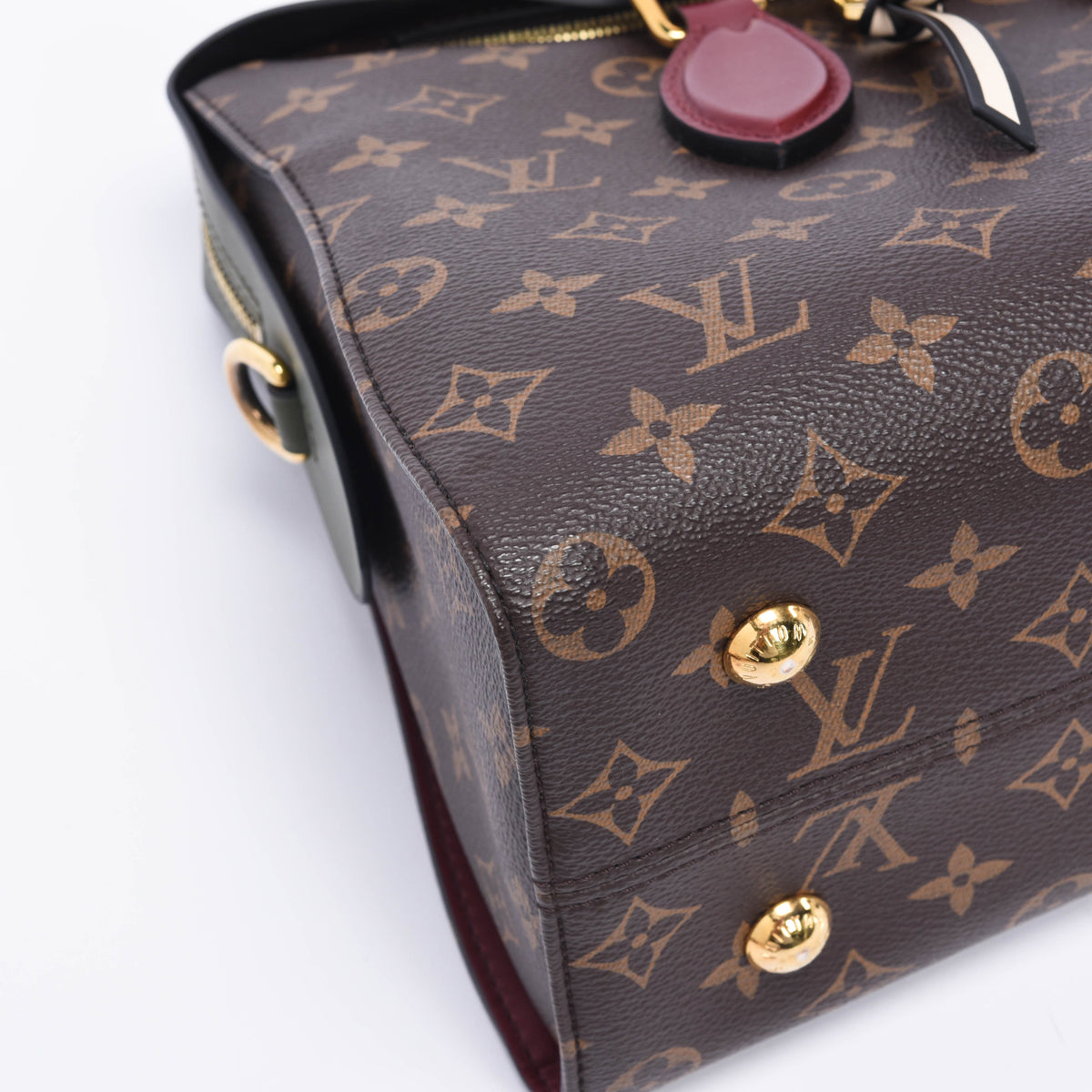Louis Vuitton Khaki & Burgundy Monogram Canvas Tuileries Bag