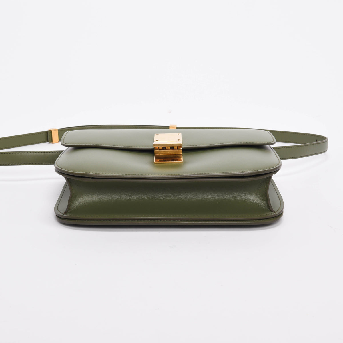 Celine Khaki Box Calf Classic Box Bag