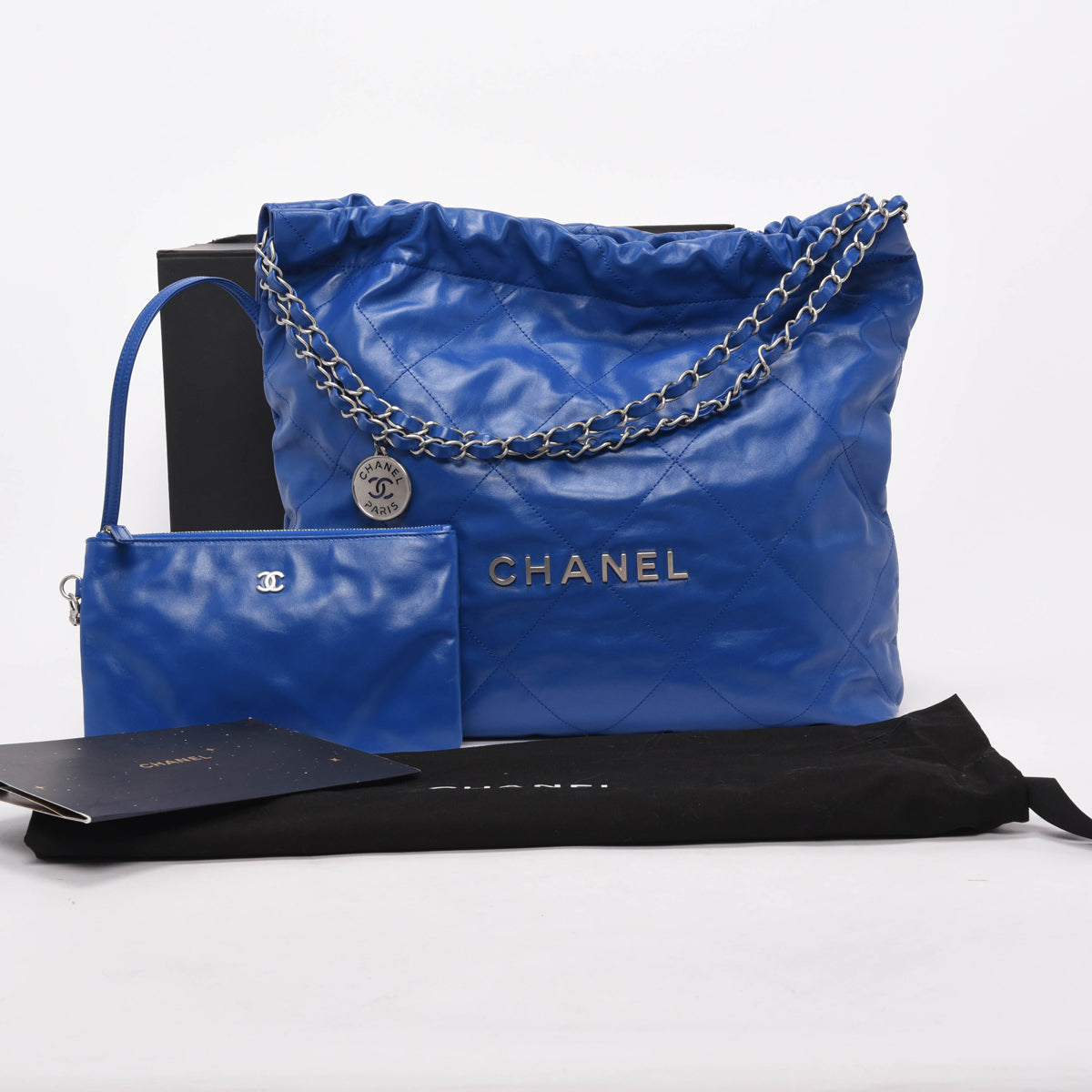 Chanel Royal Blue Shiny Calfskin Small 22 Bag