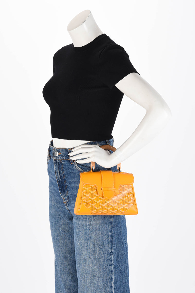 Goyard Yellow Goyardine & Calfskin Saigon Souple Mini Bag