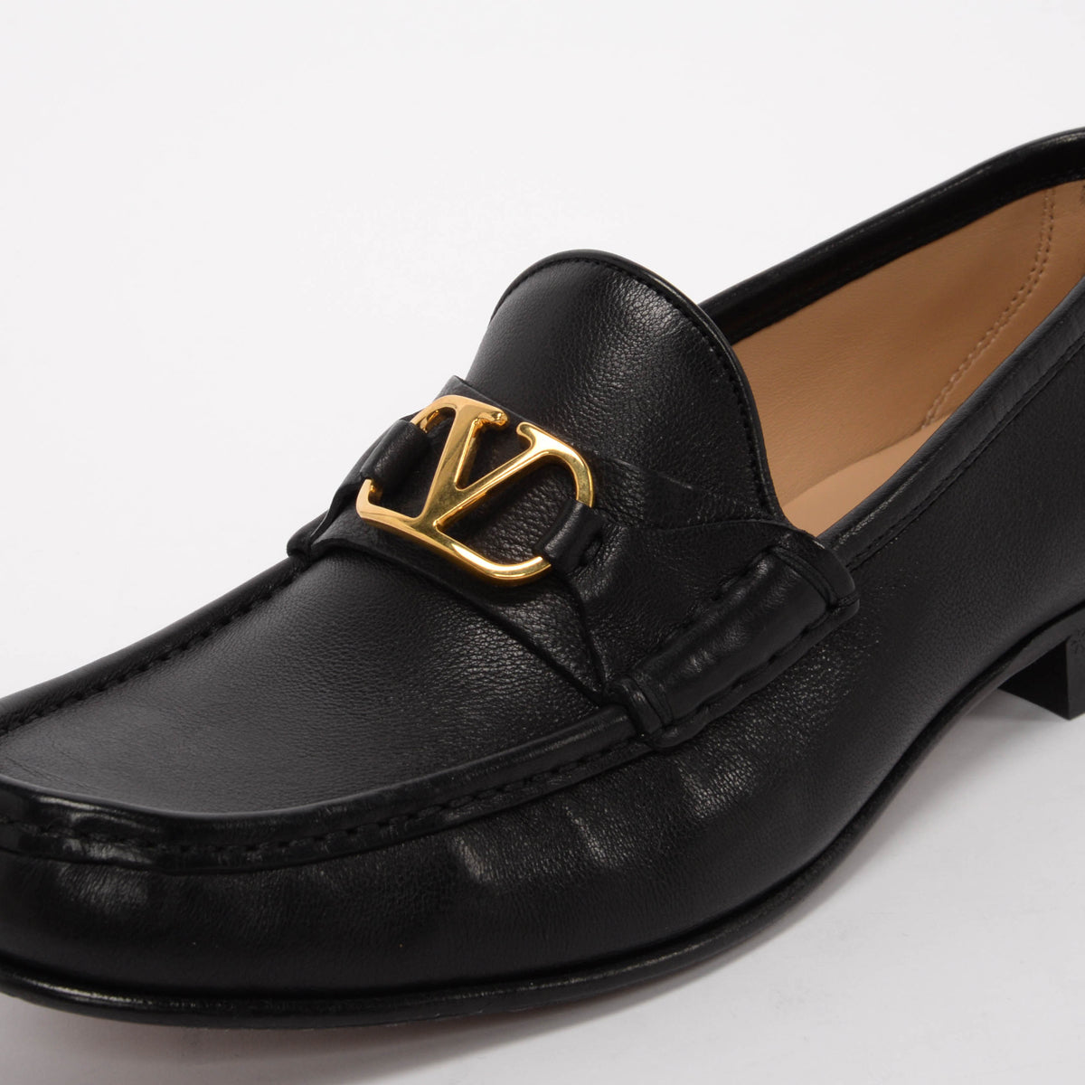 Valentino Black Buffalo VLogo Signature Penny Loafers 41