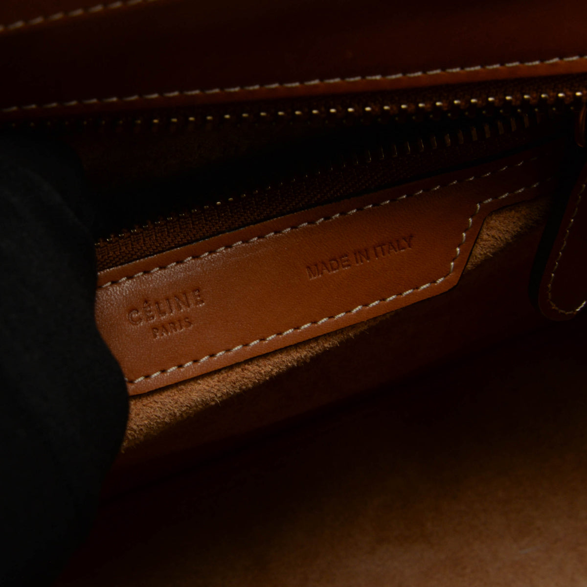 Celine Tan Natural Calfskin Micro Luggage Bag