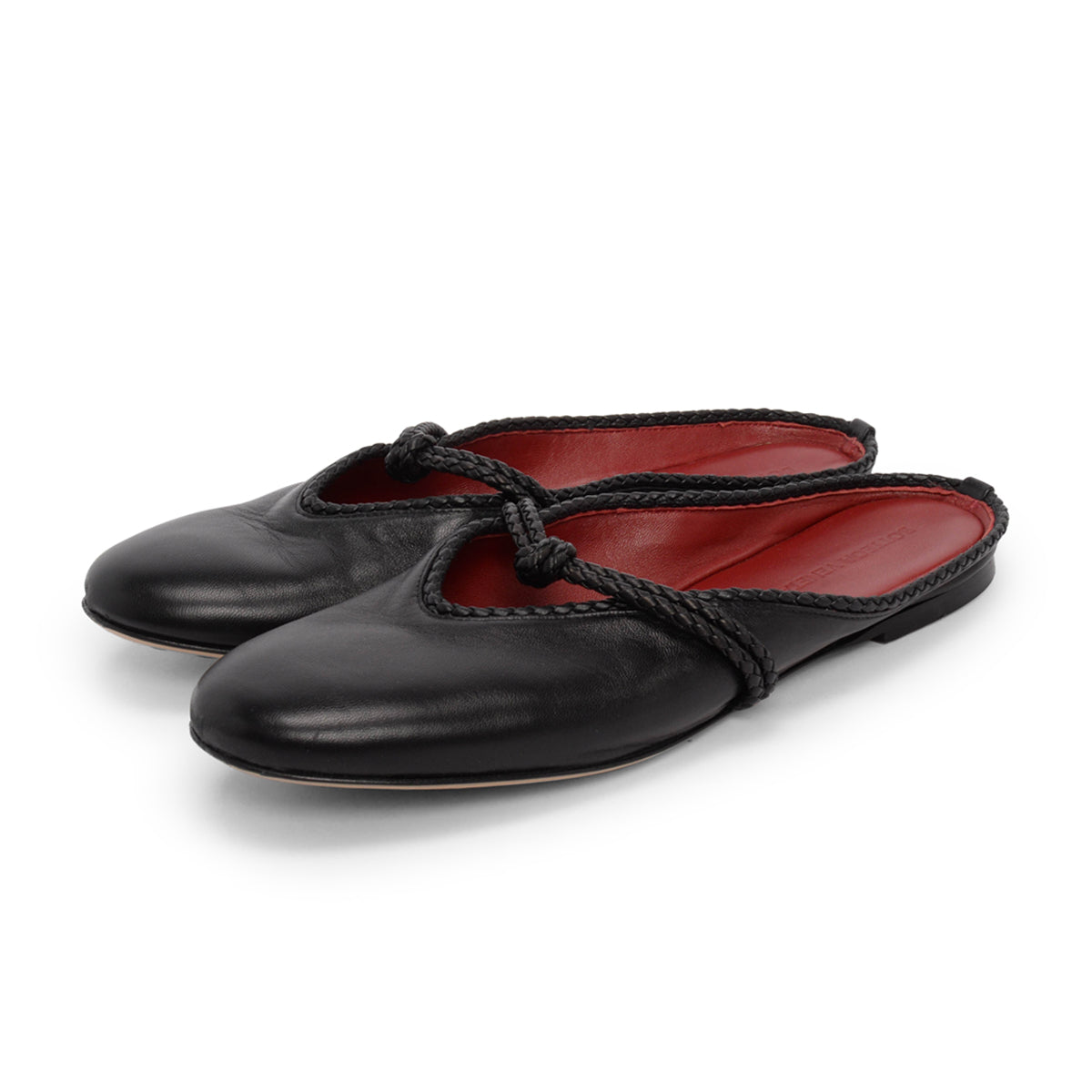 Bottega Veneta Black Lambskin Rosa Mary-Jane Ballerina Flats 39