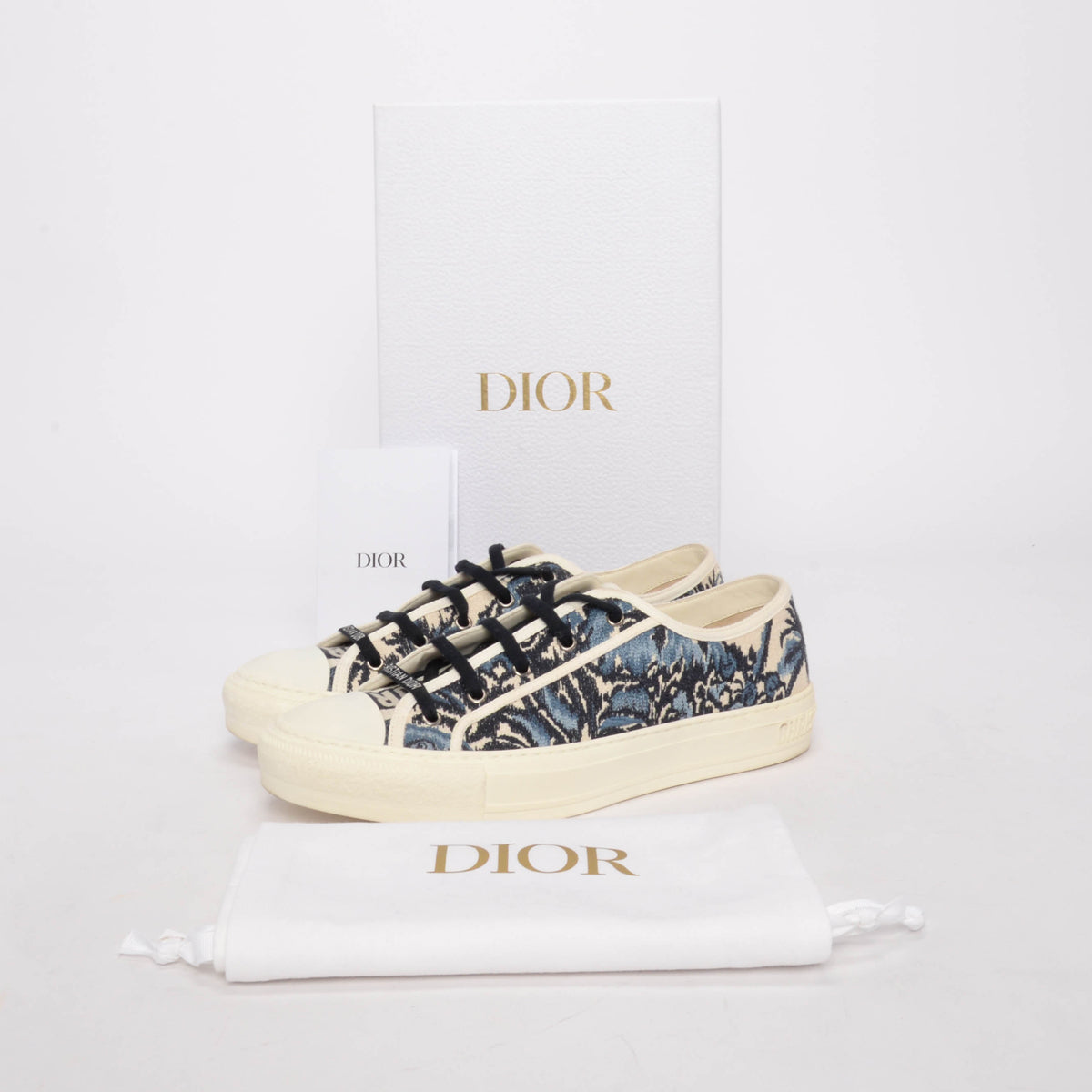 Dior Indigo Palms Embroidered Walk'N'Dior Sneakers 42