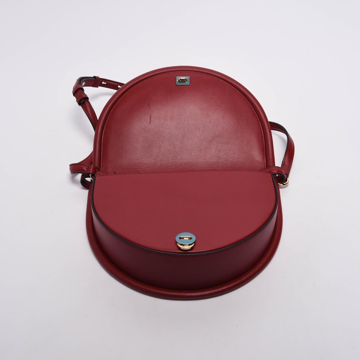 Ferragamo Red Sella Calfskin Aura Shoulder Bag