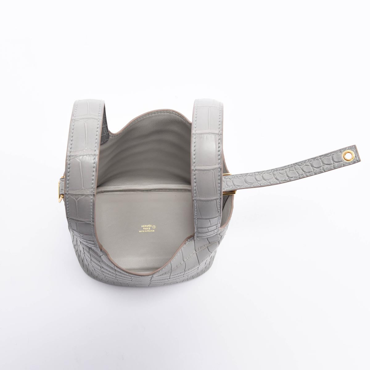 Hermes Gris Perle Alligator Mississippiensis Micro Picotin Lock 14