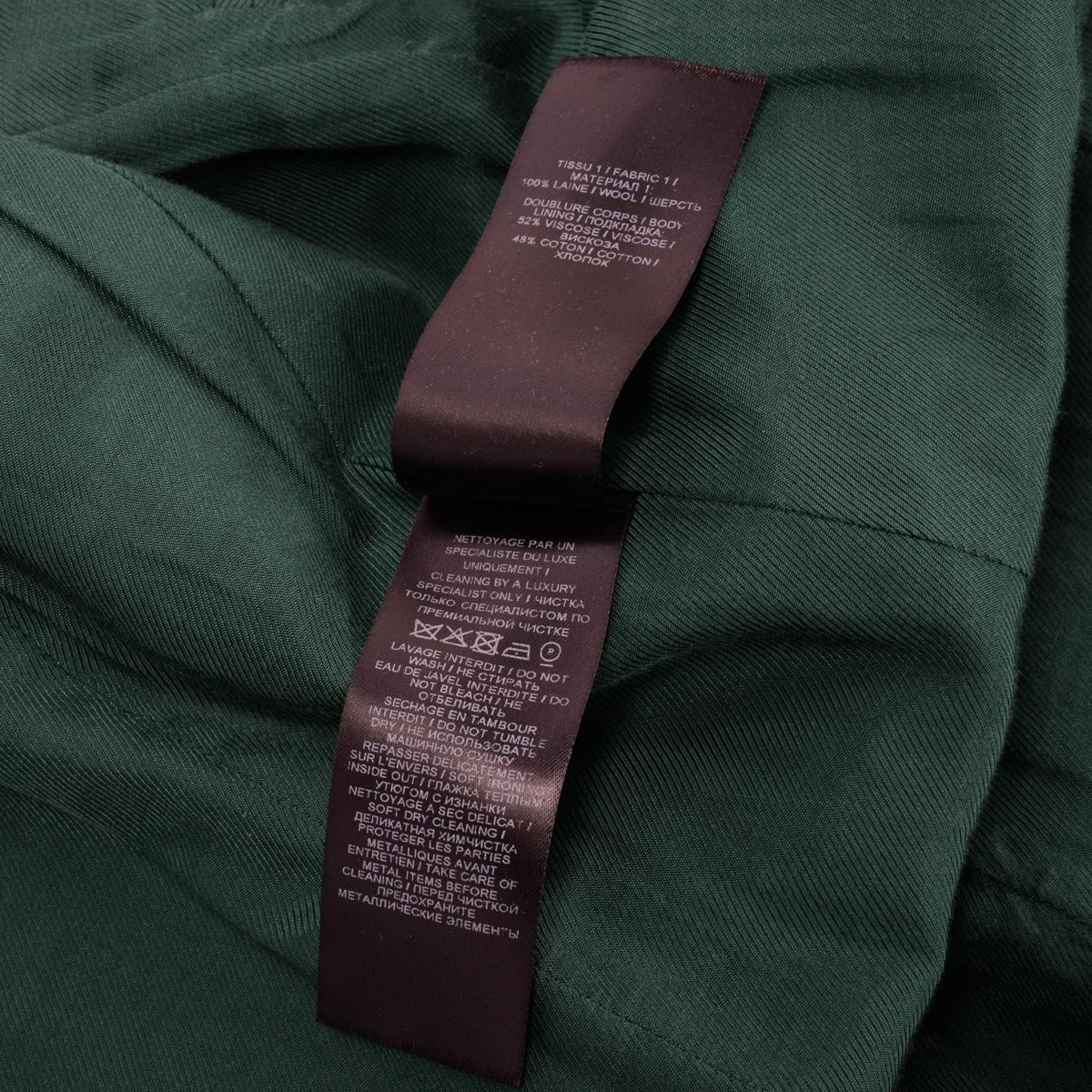 Balmain Green Wool Double Breasted Longline Jacket IT 40