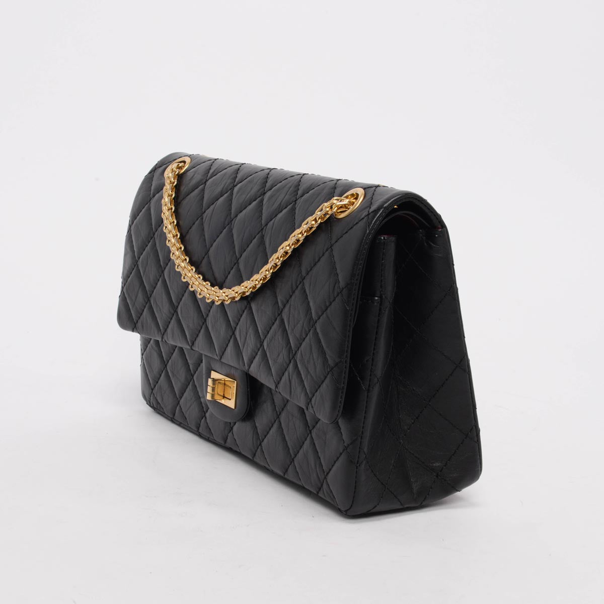 Chanel Black Aged Calfskin 2.55 Reissue 226 Flap Bag