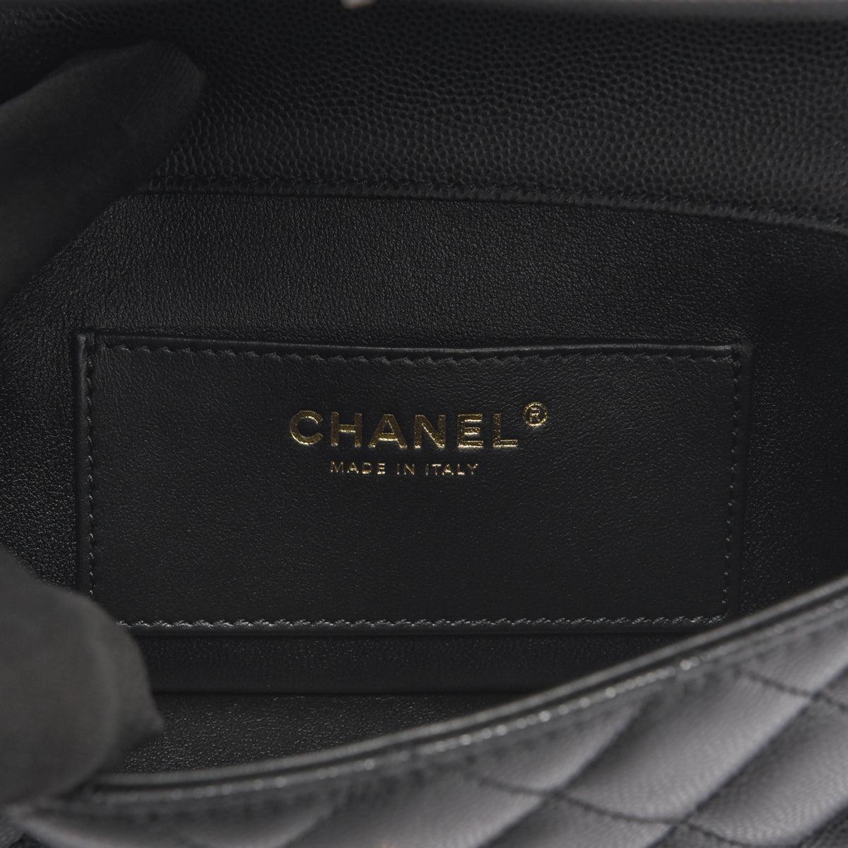 Chanel Black Caviar Coco Crush Mini Top Handle Bag